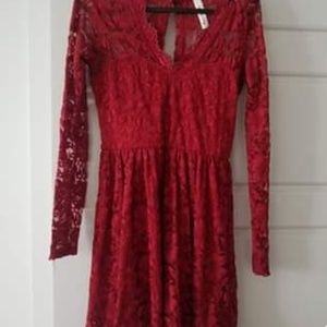 Nasty Gal Red Lace Dress